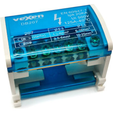 DB207 distribution block DIN 2×7, 125 A/500 V
