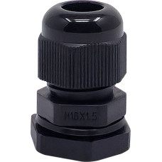 M16 black plastic cable gland, IP68, 4-8 mm