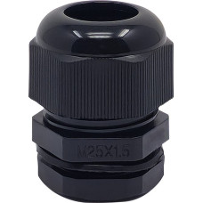 M25 black plastic cable gland, IP68, 13-18 mm