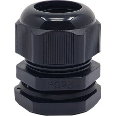 PG25 black plastic cable gland, IP68, 16-21 mm