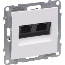 SUNO balts Rozete RJ45x2 UTP Cat5e
