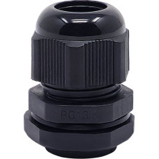 PG13.5 black plastic cable gland, IP68, 6-12 mm