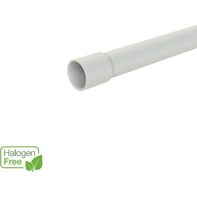 Rigid conduit for indoor use, light grey, smooth, D32 mm, 750 N, 3 m, halogen-free