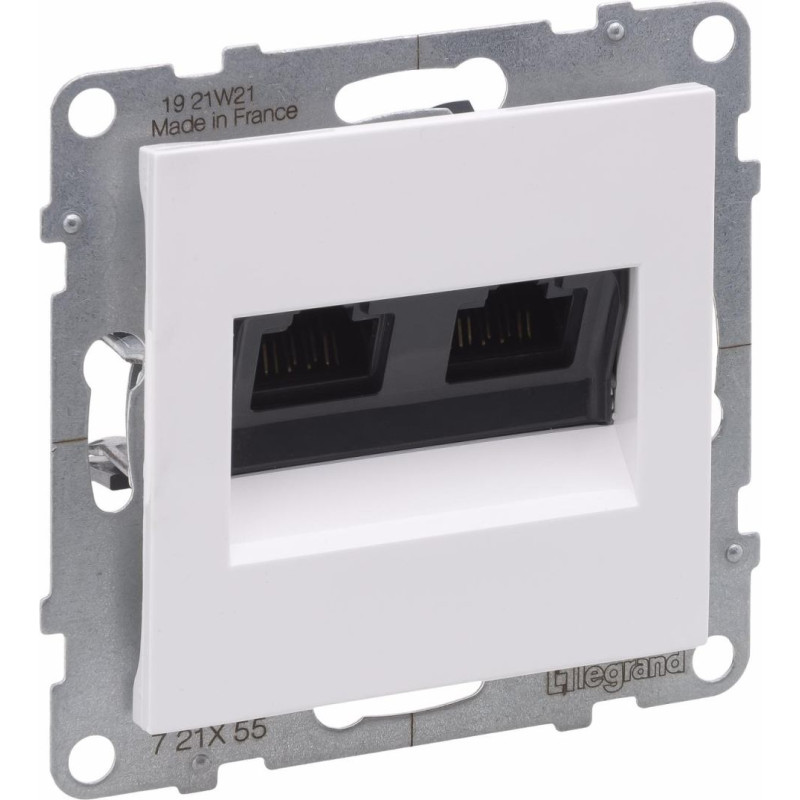 SUNO balts Rozete RJ45x2 UTP Cat6a