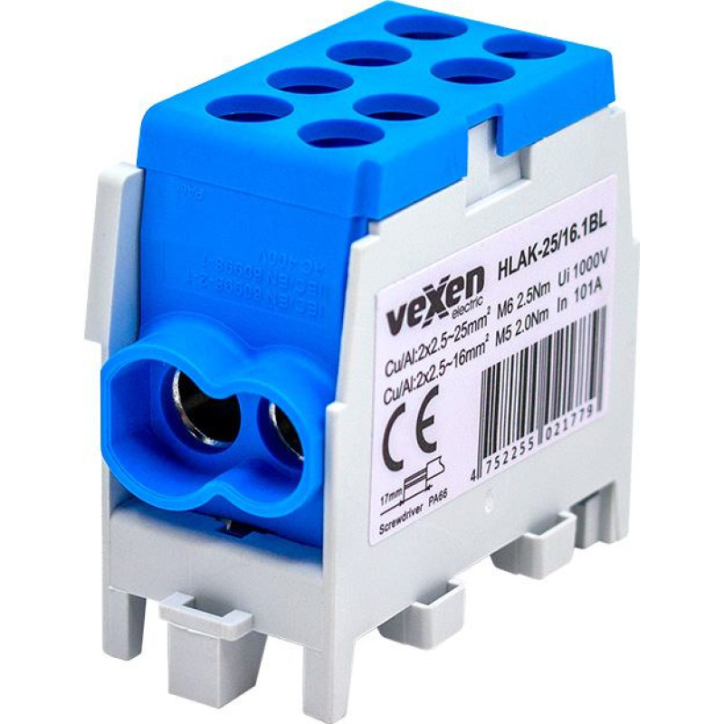 HLAK-25/16.1BL HLAK terminal Al/Cu 2×25–2×16 mm², blue