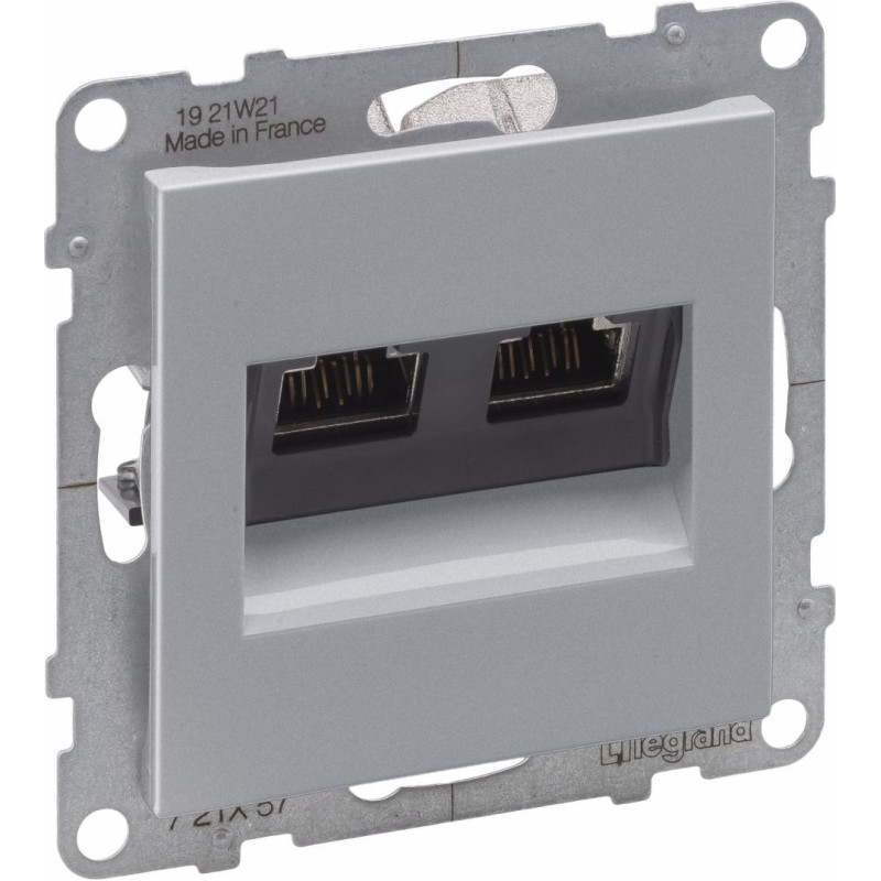 SUNO alumīnija Rozete RJ45x2 STP Cat6
