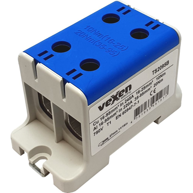 TS2095B N universal terminal block Al/Cu 2×16–95 mm²