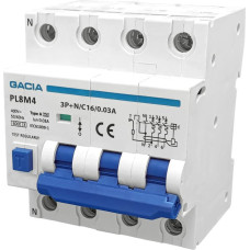 PL8M4 A 3PN C16 30mA 6KA residual and overcurrent protection 4M