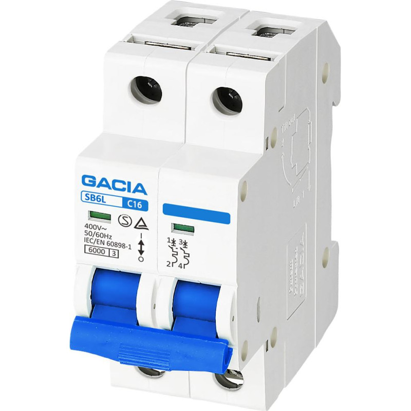 SB6L 2P C16 6kA automātiskais slēdzis