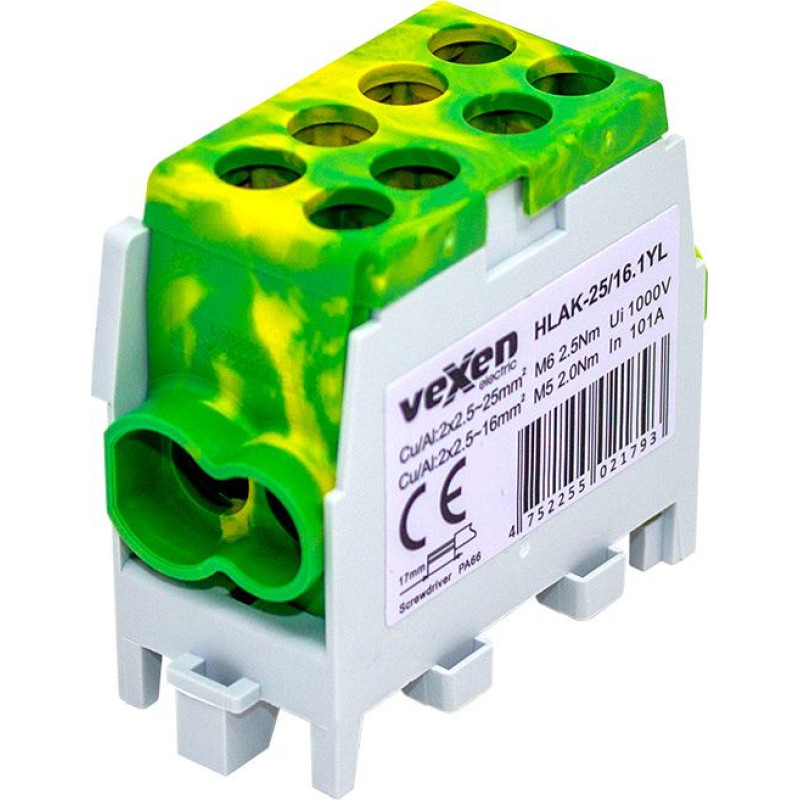 HLAK-25/16.1YL HLAK terminal Al/Cu 2×25–2×16 mm², yellow