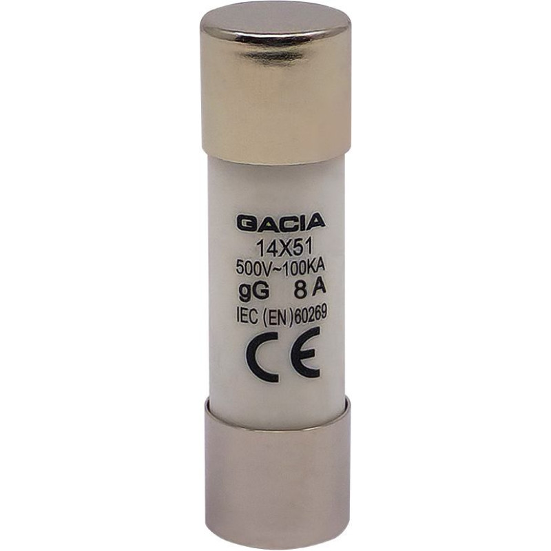 14x51 gG 8A cylindrical fuse link 500VAC