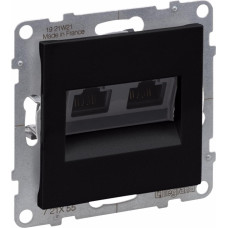 SUNO melns Rozete RJ45x2 UTP Cat6a
