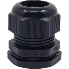 M36 black plastic cable gland, IP68, 18-25 mm