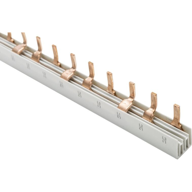 VEXEN pin-type MCB busbar P35710, 10 mm², 3 phases, 1000 mm, 57 modules
