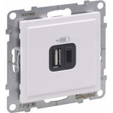 SUNO balts Rozete USB Type A + C