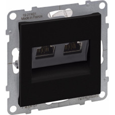 SUNO melns Rozete RJ45x2 STP Cat6