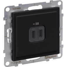 SUNO melns Rozete USB Type C + C