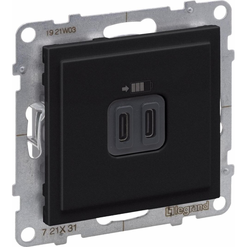 SUNO melns Rozete USB Type C + C