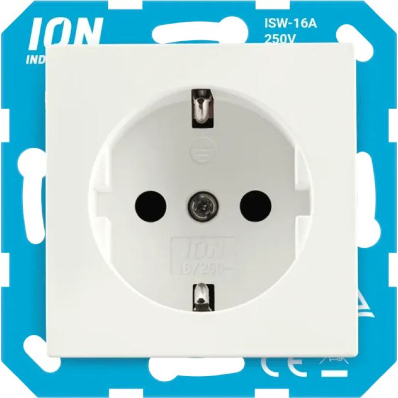 ION Industries E1 Balta matēts Rozete 2P+E