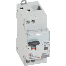 Kombinēts noplūdes automātslēdzis DX3 - 1P+N - B20 - 6kA - 30mA - AC tips