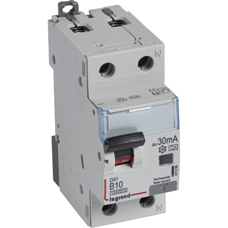 Kombinēts noplūdes automātslēdzis DX3 - 1P+N - B10 - 10kA - 30mA - A tips