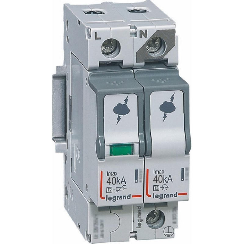 Pārsprieguma novadītājs - T1+T2 - 8 kA - 3P+N - neitrāle pa labi