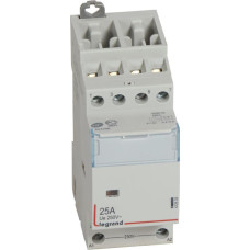 Kontakors CX3 bez priekšējā roktura - 4 poli - 25 A - 400 V~ - 2NC + 2NO kontakti - spoles spriegums 230 V~ - 2 moduļi