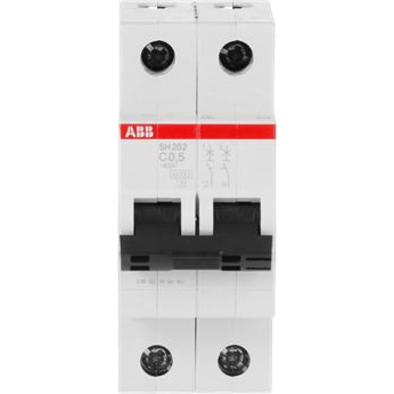 SH202-C0.5 Automātslēdzis - 2P - 0.5A - C - (AC) 6 kA