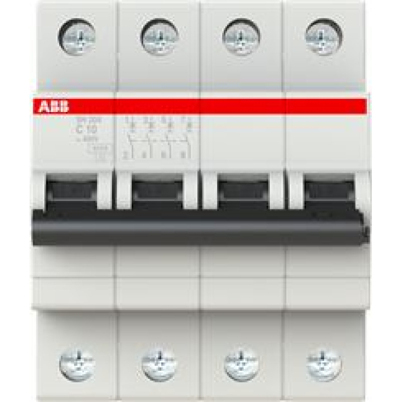 SH204-C10 Automātslēdzis - 4P - 10A - C - (AC) 6 kA