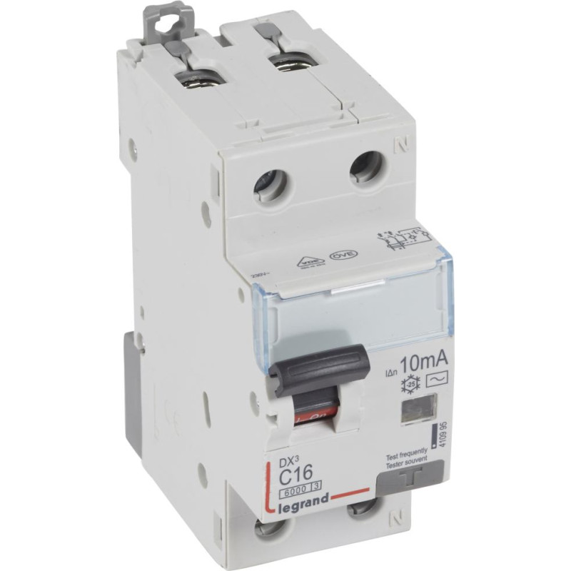 Kombinēts noplūdes automātslēdzis DX3 - 1P+N - C16 - 6kA - 10mA - AC tips