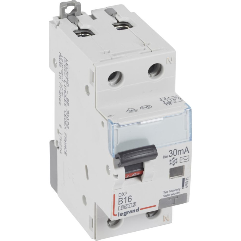 Kombinēts noplūdes automātslēdzis DX3 - 1P+N - B16 - 6kA - 30mA - AC tips