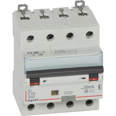 Kombinēts noplūdes automātslēdzis DX3 - 4P - 6kA - C10 - 30mA - AC tips