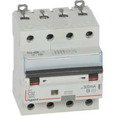 Kombinēts noplūdes automātslēdzis DX3 - 4P - 6kA - C32 - 300mA - AC tips