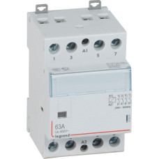 Kontakors CX3 bez priekšējā roktura - 4 poli - 63 A - 400 V~ - 4 NO kontakti - spoles spriegums 230 V~ - 3 moduļi
