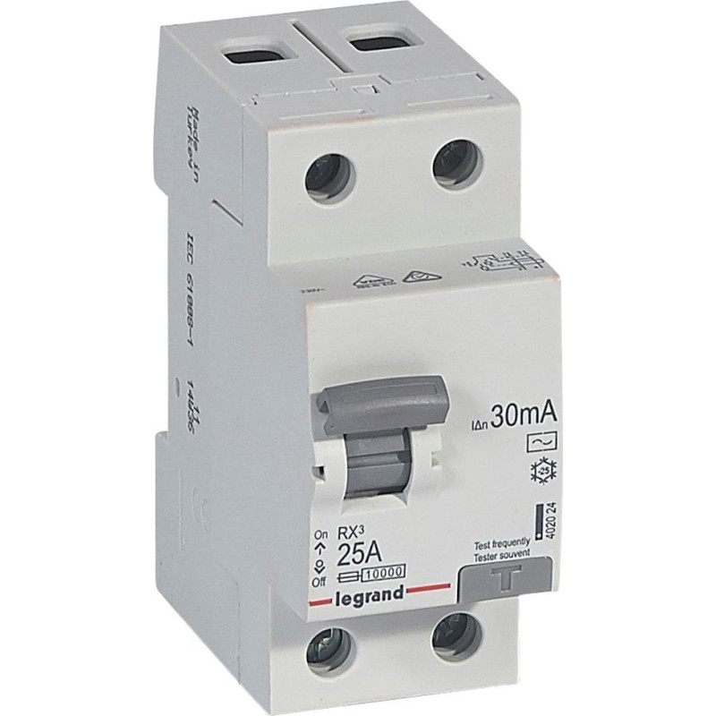 RX3 Noplūdes automāts - 2P - 230 V~ - 25 A - 30 mA - AC tips
