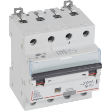 Kombinēts noplūdes automātslēdzis DX3 - 4P - B20 - 6kA - 300mA - A tips