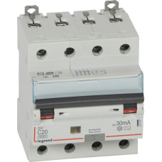 Kombinēts noplūdes automātslēdzis DX3 - 4P - 6kA - C20 - 30mA - AC tips
