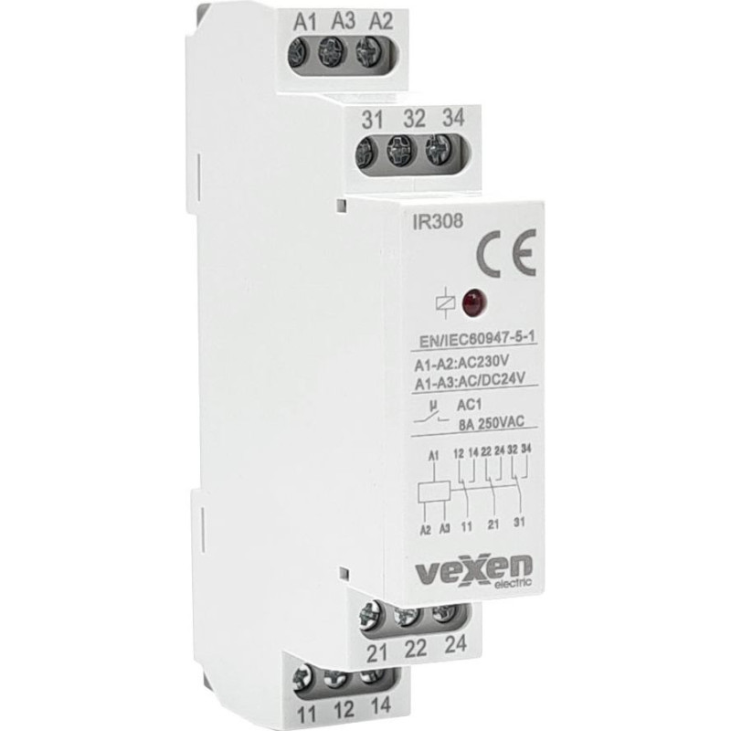 IR308 starp relejs 3CO 8A 240VAC 24VACDC