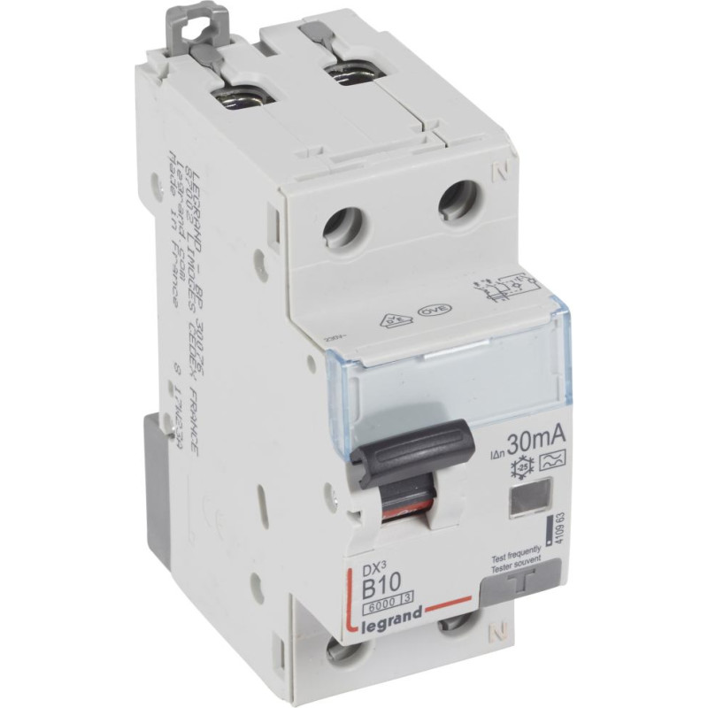 Kombinēts noplūdes automātslēdzis DX3 - 1P+N - B10 - 6kA - 30mA - A tips