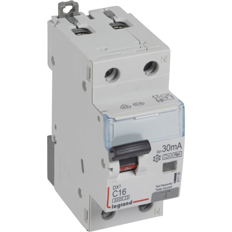 Kombinēts noplūdes automātslēdzis DX3 - 1P+N - C16 - 6kA - 30mA - F tips