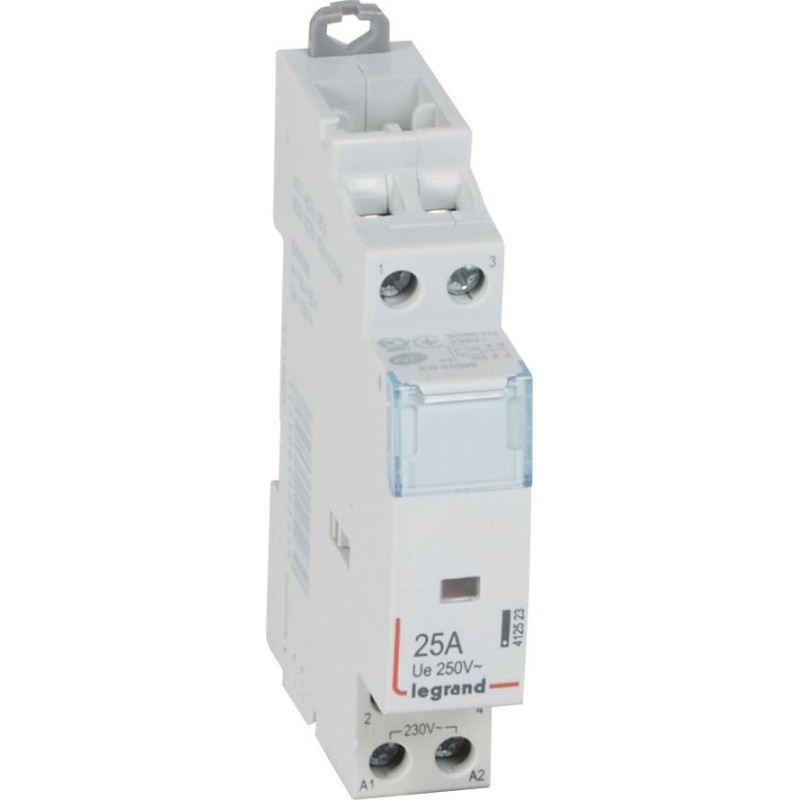 Kontakors CX3 bez priekšējā roktura - 2 poli - 25 A - 250 V~ - 2 NO kontakti - spoles spriegums 230 V~ - 1 modulis