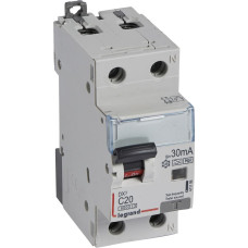 Kombinēts noplūdes automātslēdzis DX3 - 1P+N - C20 - 6kA - 30mA - F tips