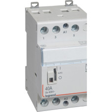 Kontakors CX3 ar priekšējo rokturi - 3 poli - 40 A - 400 V~ - 3 NO kontakti - spoles spriegums 230 V~ - 3 moduļi