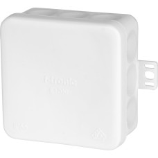 FR connection socket E1200ws, 80×80×37 mm, IP55, white/white, with push-through membrane, f-tronic 7340158