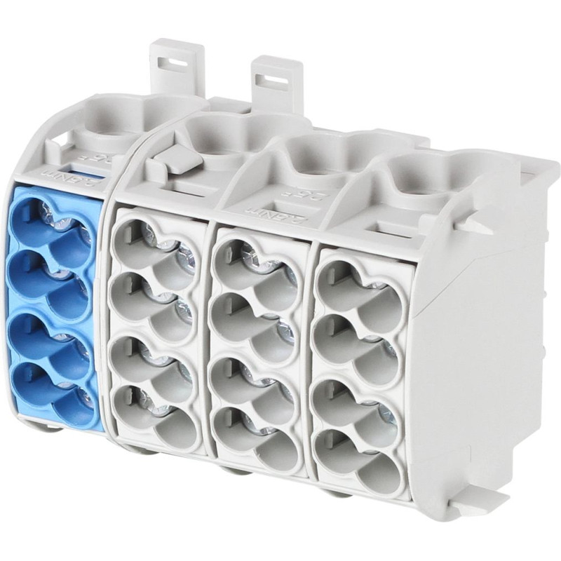 Main cable branch клемма, 25 мм², 4-полюсный, CU/AL, серая/синяя, HLAK4p25 ALUgrbl, HLAK4p25 ALUgrbl, f-tronic 7730019