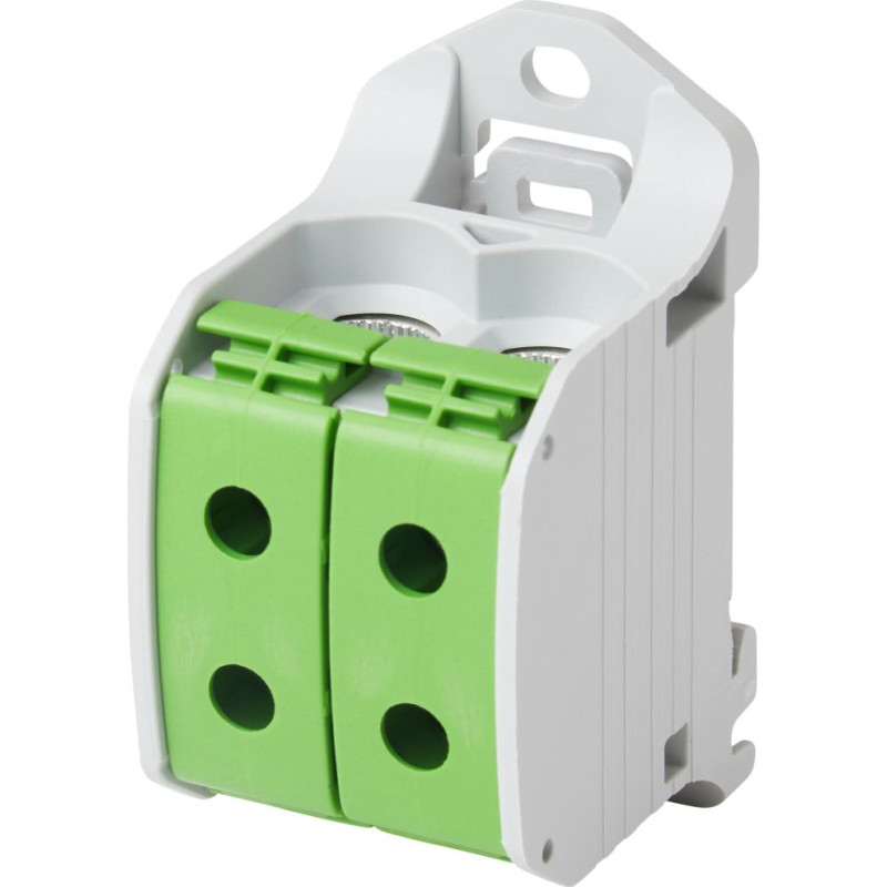 Modular terminal block 50 mm², 1-pole, 4 connections, green/yellow, CU/AL, RKA50-1-4gnge, f-tronic 7730060
