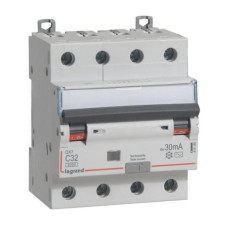 Kombinēts noplūdes automātslēdzis DX3 - 4P - 6kA - C32 - 30mA - AC tips